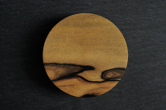 【いしいりえ】豆皿 黒柿無垢 11cm×2.5cm