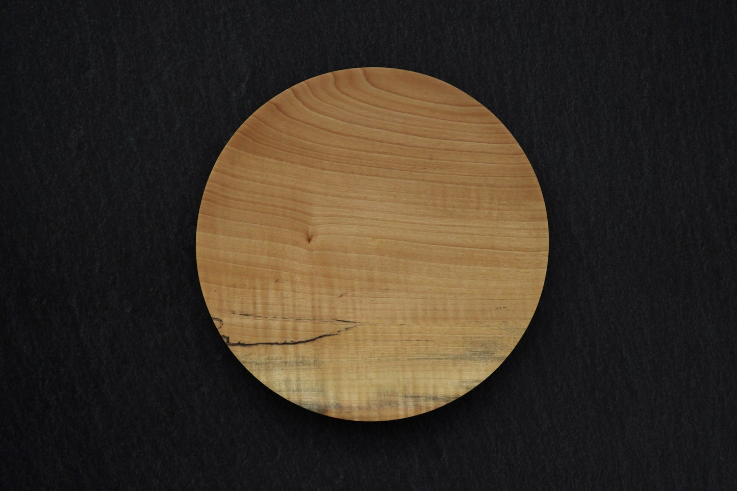 【いしいりえ】平皿 栃無垢 スポルテッド/縮杢 17.5cm×2.5cm