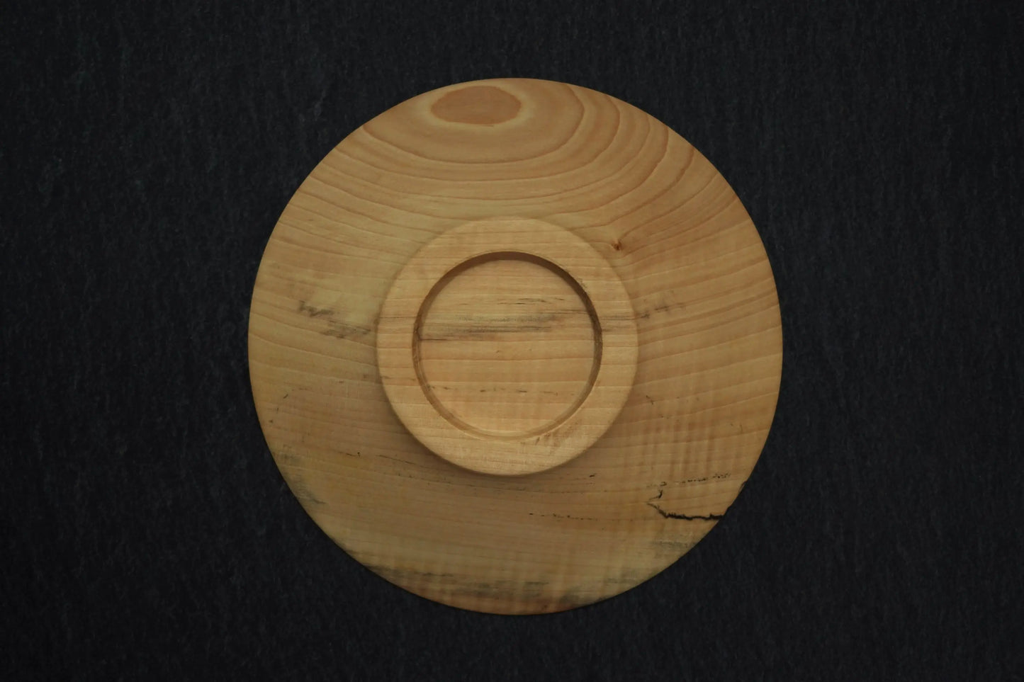 【いしいりえ】平皿 栃無垢 スポルテッド/縮杢 17.5cm×2.5cm