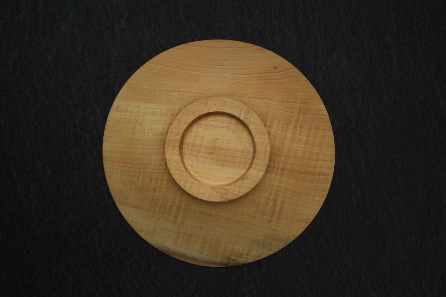【いしいりえ】平皿 栃無垢 縮み杢 17.5cm×2.5cm