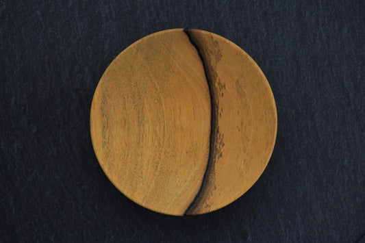 【いしいりえ】小皿 黒柿無垢 12.5cm×4.5cm