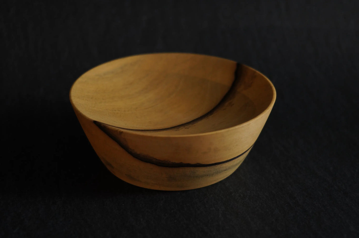 【いしいりえ】小皿 黒柿無垢 12.5cm×4.5cm