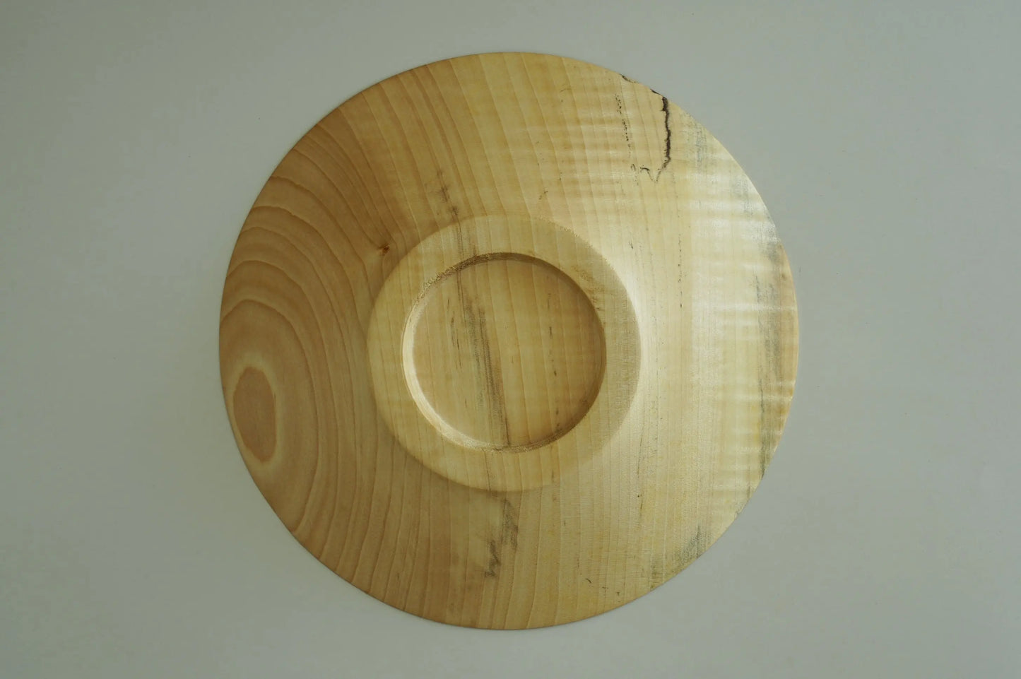 【いしいりえ】平皿 栃無垢 スポルテッド/縮杢 17.5cm×2.5cm