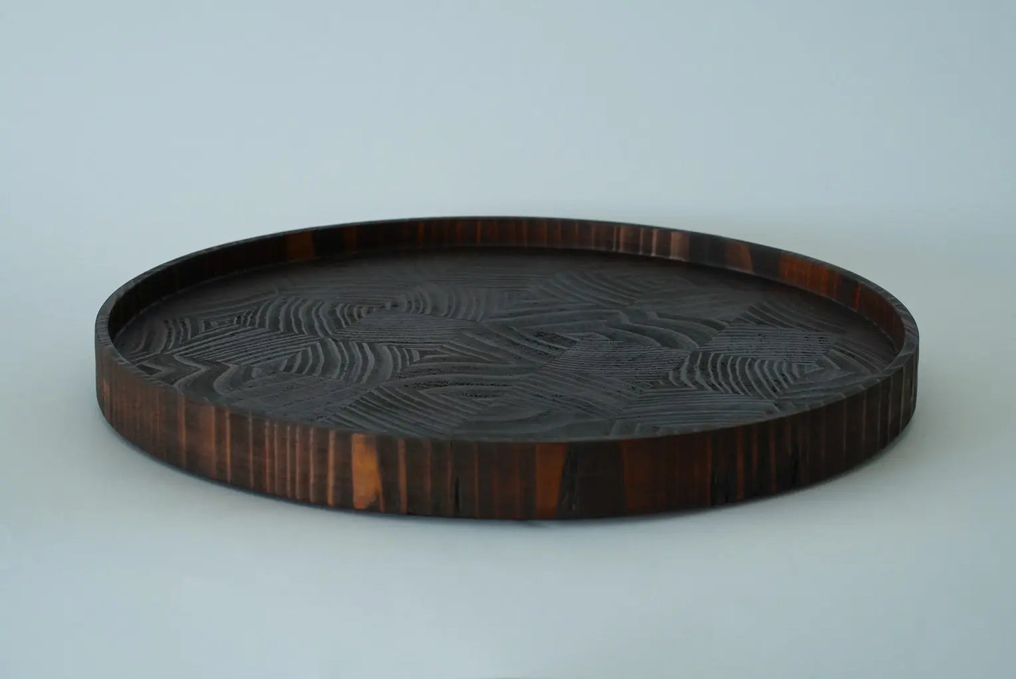 【森下綾】丸縁リム皿 八寸 漆色 杉