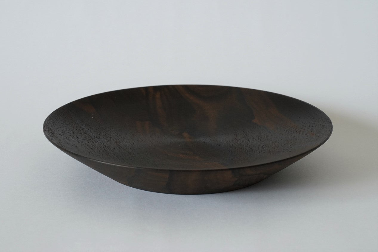 【いしいりえ】平皿 シャム柿無垢 16cm×2.5cm