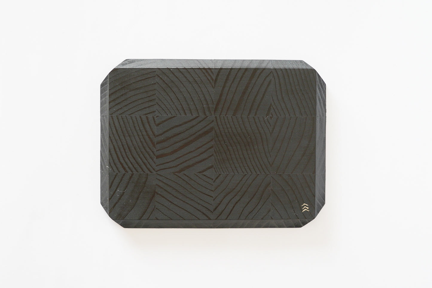 【森下綾】小皿 三寸×四寸 黒 杉 寄木