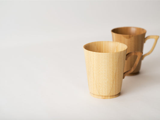 マグカップ 竹製が2つ並んでいる画像